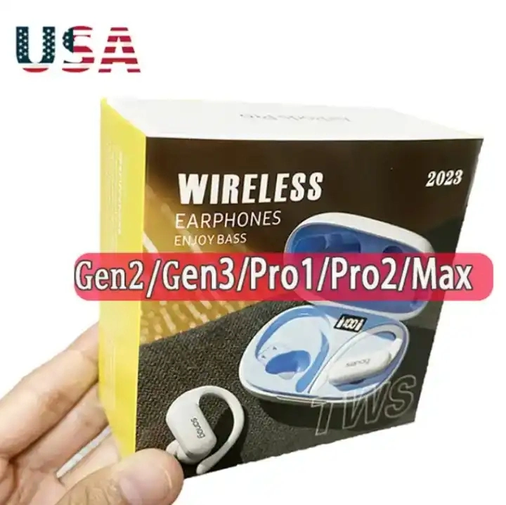 TWS PRO Gen 1 2 3rd Earphones لاسلكي مجاني سماعة رأس Gen2 Gen3 Pro1 PRO2 HIFi ستريو سماعة رأس ورياضات مقاومة للماء وسادات الأذن