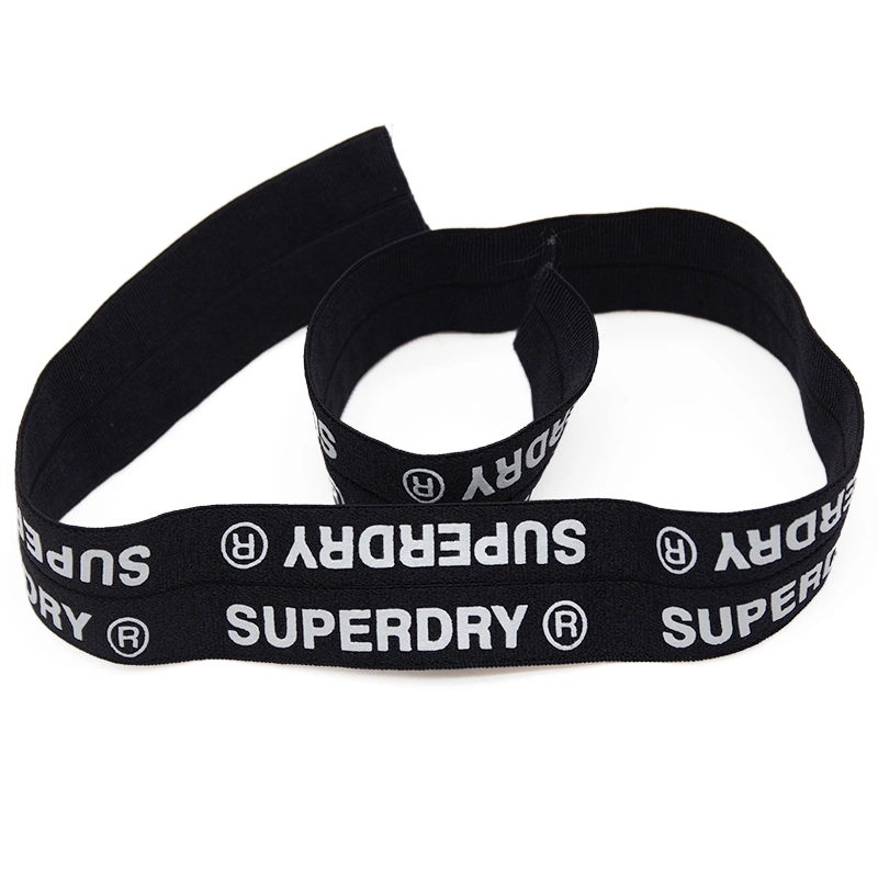 Durable Nylon Polyester Custom Logo Elastic Webbing