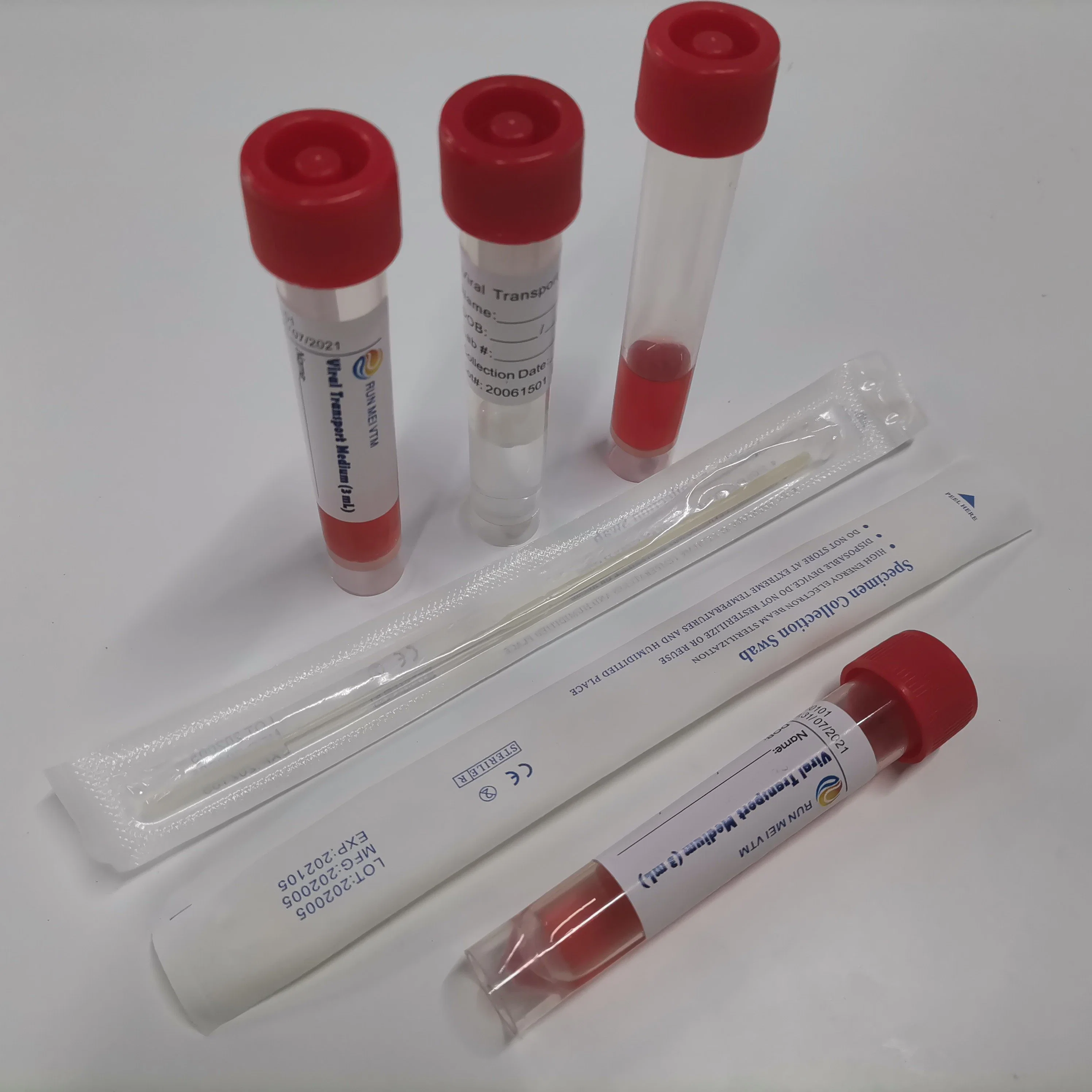 FDA Ce Approved Whole Sale Sample Collection Tubes, Ivd 10ml Sample Storage Tube with Swab, Sterile Sampling Transport Medium Swab