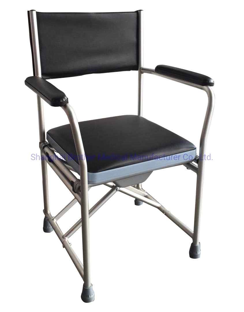 Best Selling Medical Equipment Steel Folding Commode Wheelchair