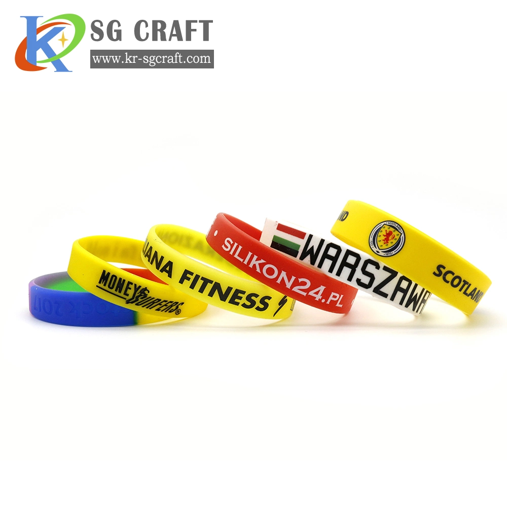 Bracelet en caoutchouc de silicone personnalisé Bracelet Bague en caoutchouc de silicone bande Sports Bracelet Bracelet en silicone