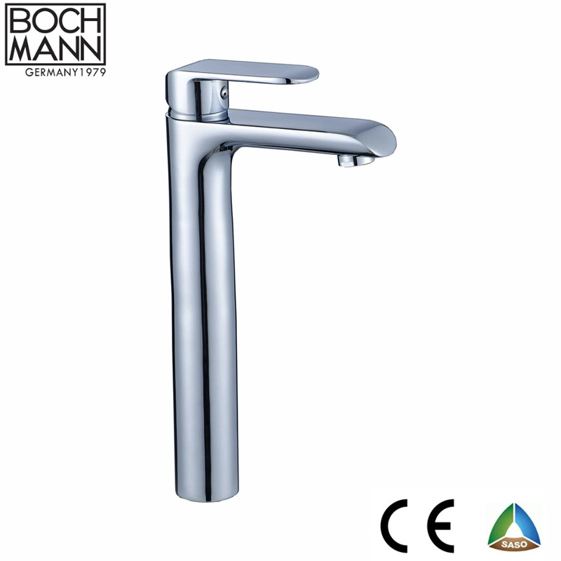 Sanitary Ware Single Handle Brass High Basin Mixer with Gold Color