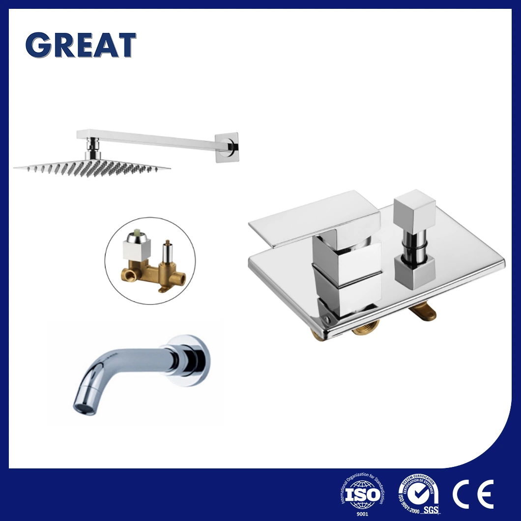 Great Concealed Bathroom Shower Hot Cold Mixer Manufacturing Square Concealed Shower Faucet China Gl5025A501 Dual Control Concealed Shower Mixer