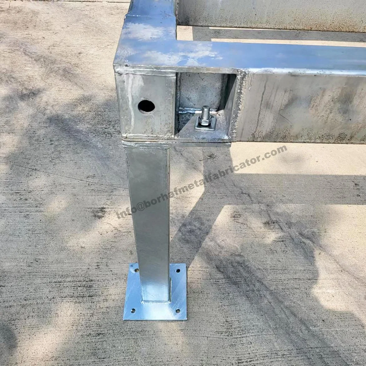 Custom Steel Silver Hot DIP Galvanized Flat Shape Shelf 3 Hole Design Connection Bracket Stamping Parts for Garage Door