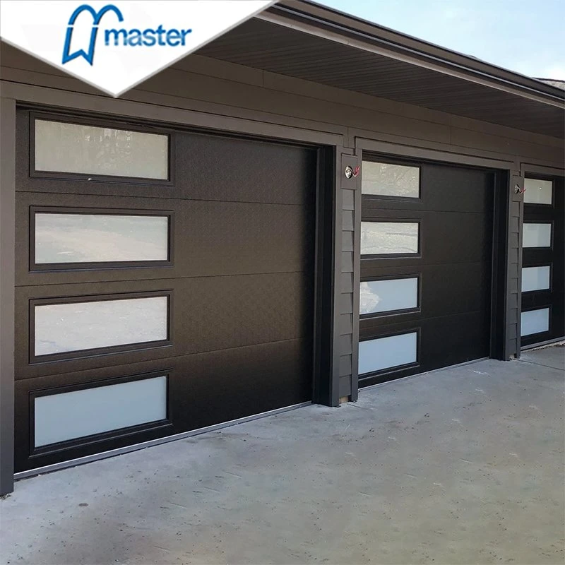 Best Selling High quality/High cost performance  Modern Design Automatic Overhead Sectional Foamed Steel Garage Door with Side Windows