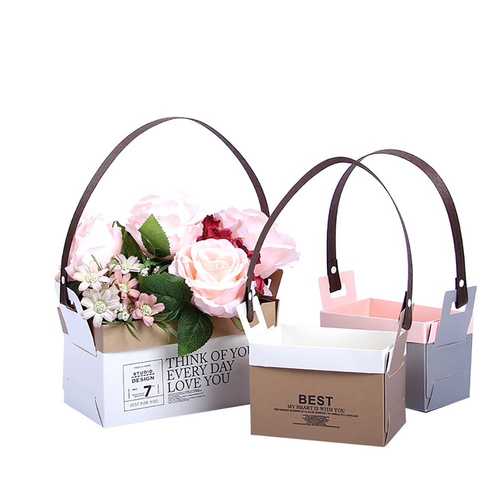 The Newest 2020 Popular and Beautiful Colorful Kraft Coated Flower Bag Mother Day Paper Box for Gifts