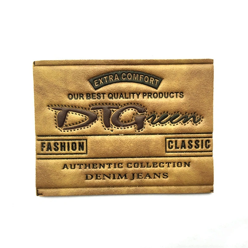 Factory Custom Washable Universal Embossed Leather Label on Sale