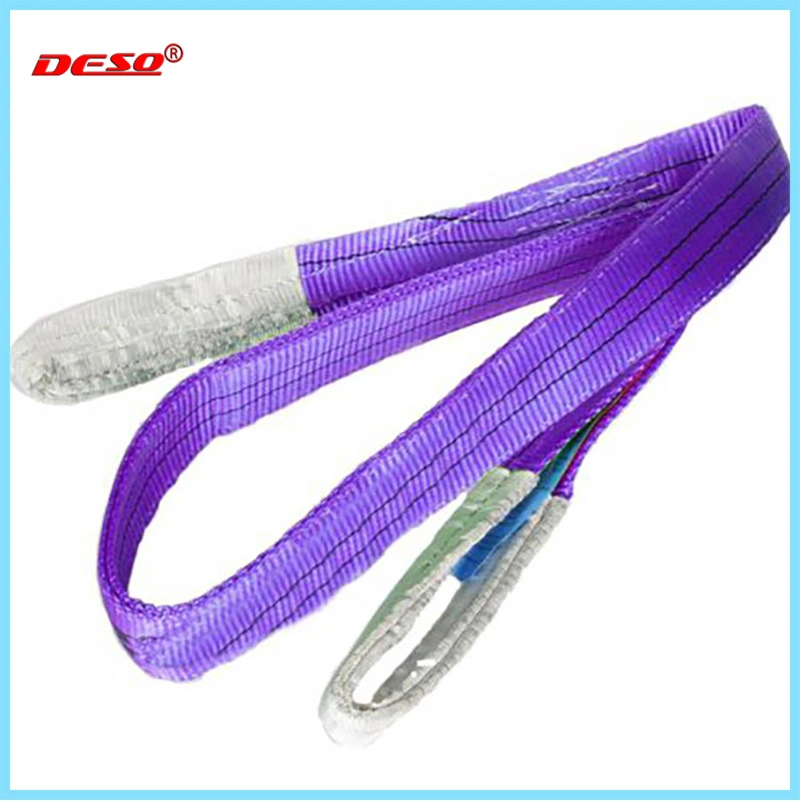 100% Polyester Flat Woven Webbing Sling En1492-1 Safety Factor 7: 1 6: 1 5: 1 1-12ton