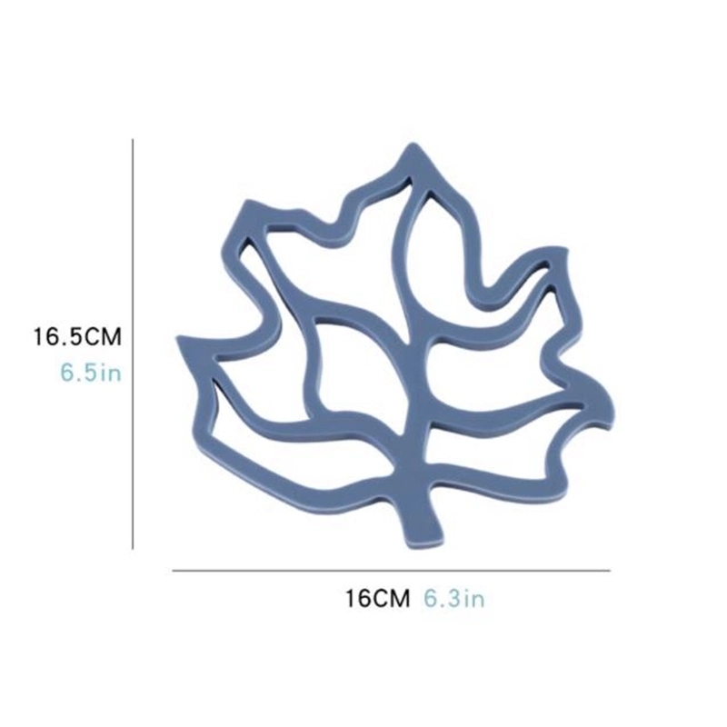 Maple Leaf de aislamiento de silicona elástico estilo nórdico, engrosamiento de cazoleta de silicona de cocina la almohadilla de drenaje de la bandeja de silicona, Mat Tabla