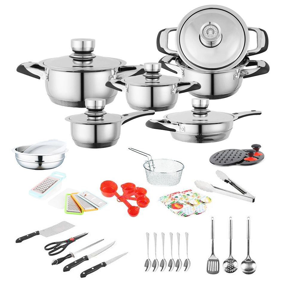 En Afrique du Sud une batterie de cuisine Set 50 52 PCS Poêle Casserole en acier inoxydable Pots et casseroles Marmite