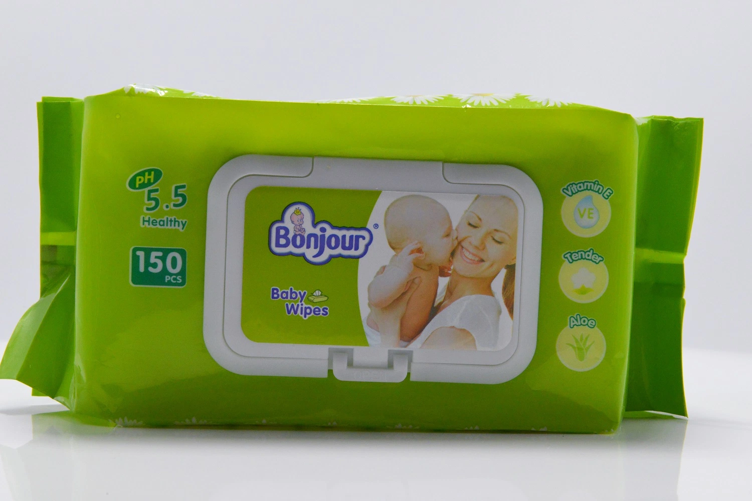 Hot Selling Green Outer Packaging Non-Woven Fabric Series Wipes, High-Quality Baby Products