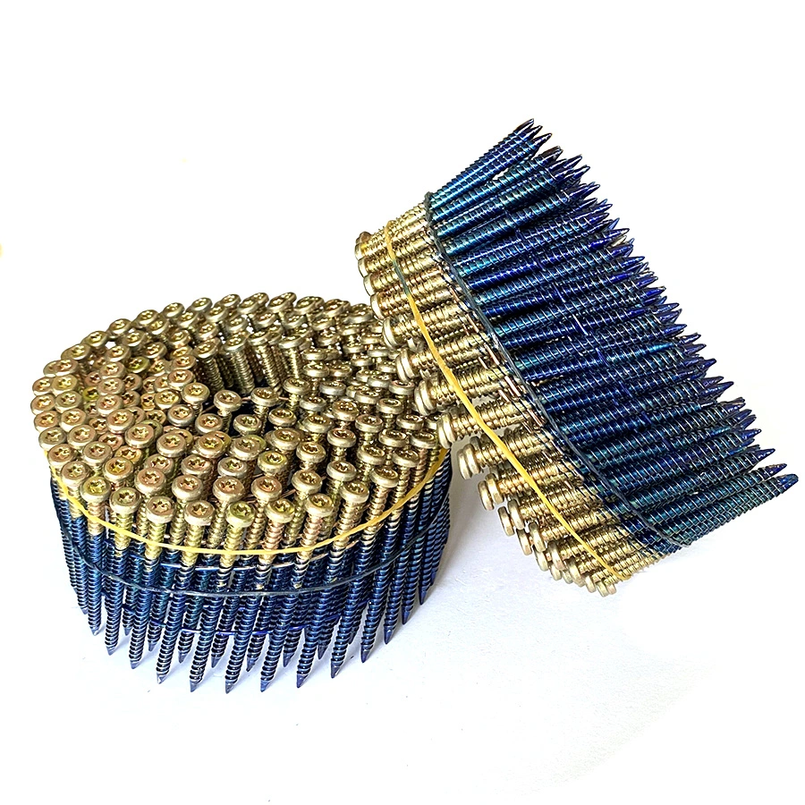 Clavo de rollo de espiral de tornillo con cuello de 2,87X64mm para marcos de muebles