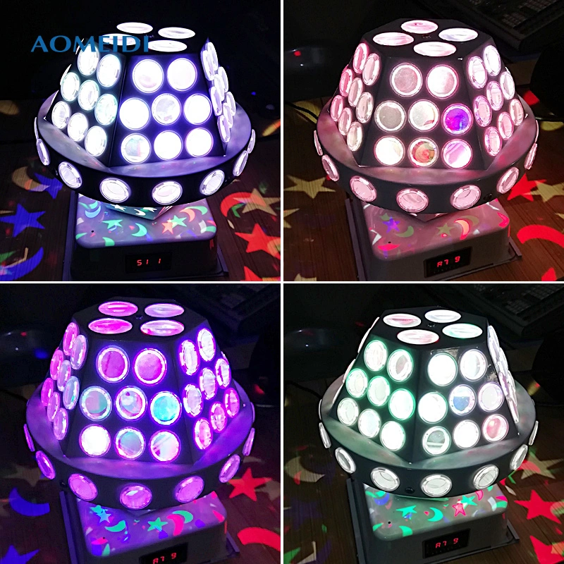 8X3w RGBW LED Rotating Gobo Effect Magic Disco Ball Mushroom Light for Home Party KTV