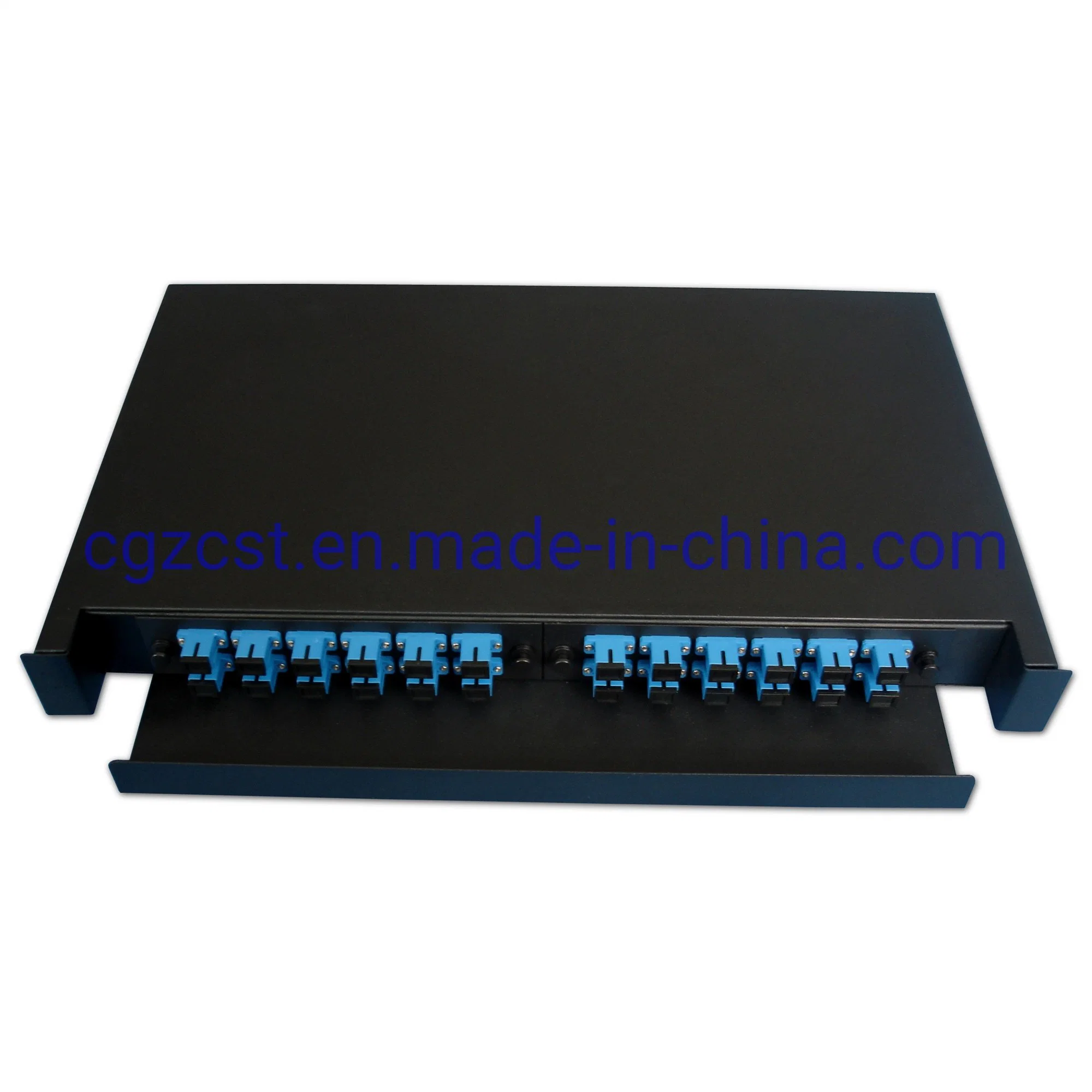 48 Fibers Metal Slidable Type Fiber Optic Patch Panel ODF with Front Cable Management Plate