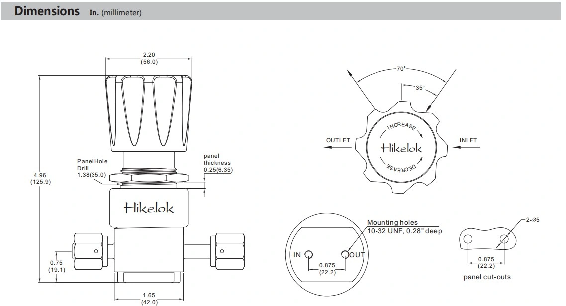 Hikelok Pressure Reducing Valve SS316