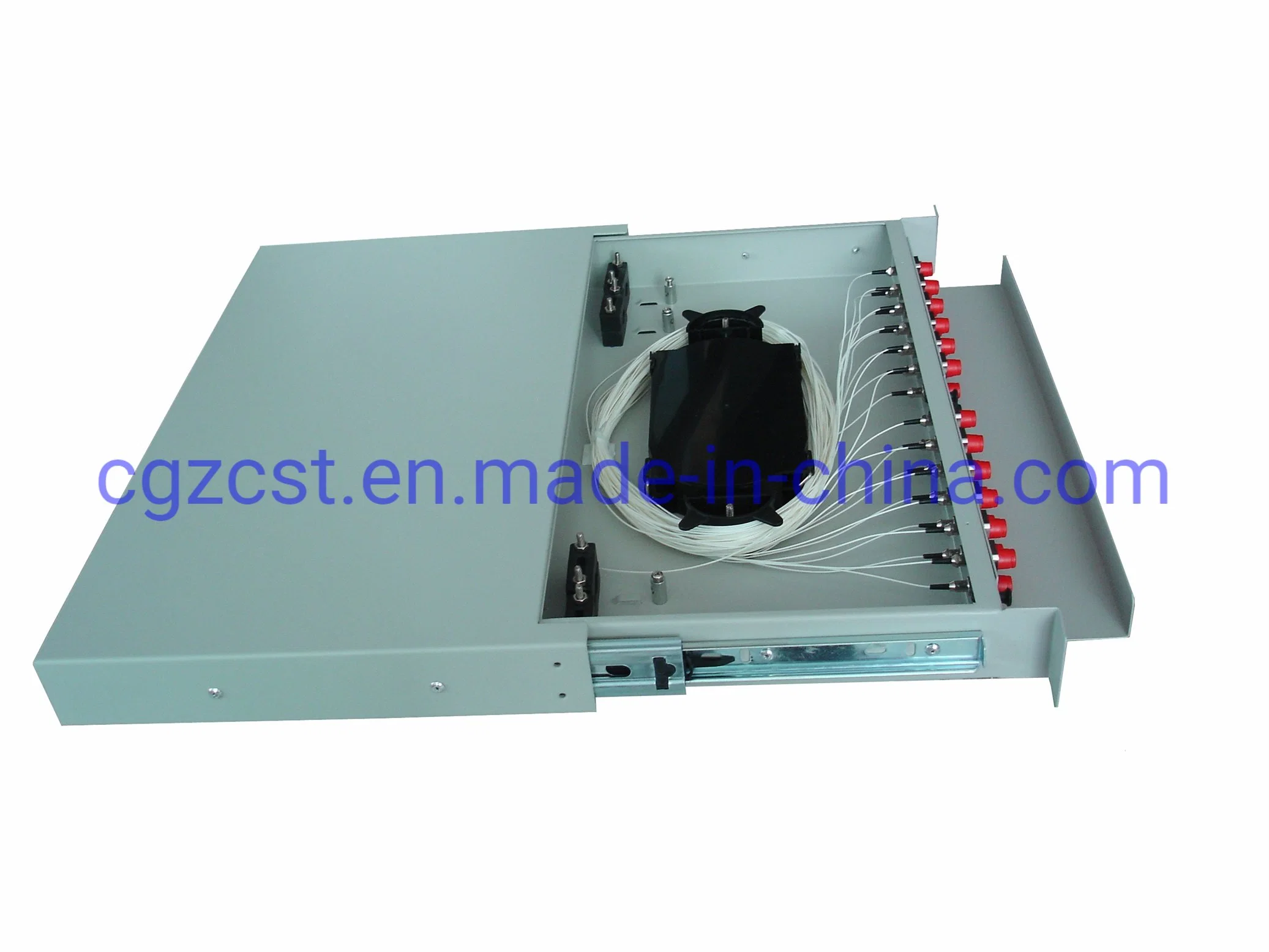 48 Fibers Metal Slidable Type Fiber Optic Patch Panel ODF with Front Cable Management Plate