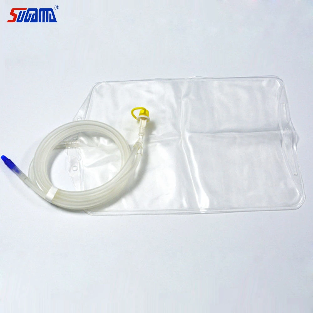 Diálisis peritoneal desechable bolsa de drenaje con Double-Tube