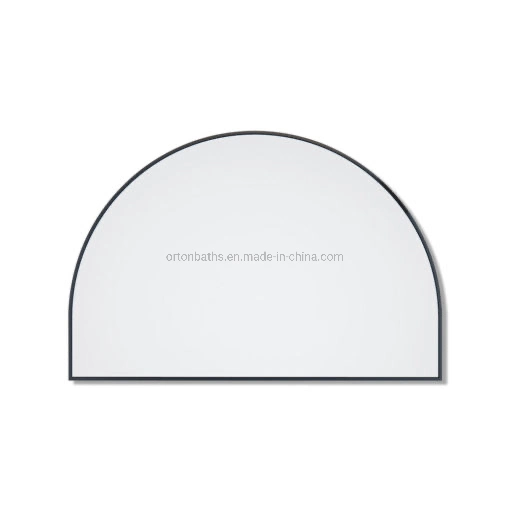 Ortonbath Large Size Frameless Half Circle Round Bath Home Smart Wall Mounted Non-LED Mirror Bathroom Designer Art Mirror