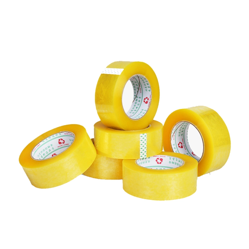 Custom Logo Packaging Office Adhesive Tape Clear Yellowish Transparent OPP BOPP Packing Tape for Carton Sealing