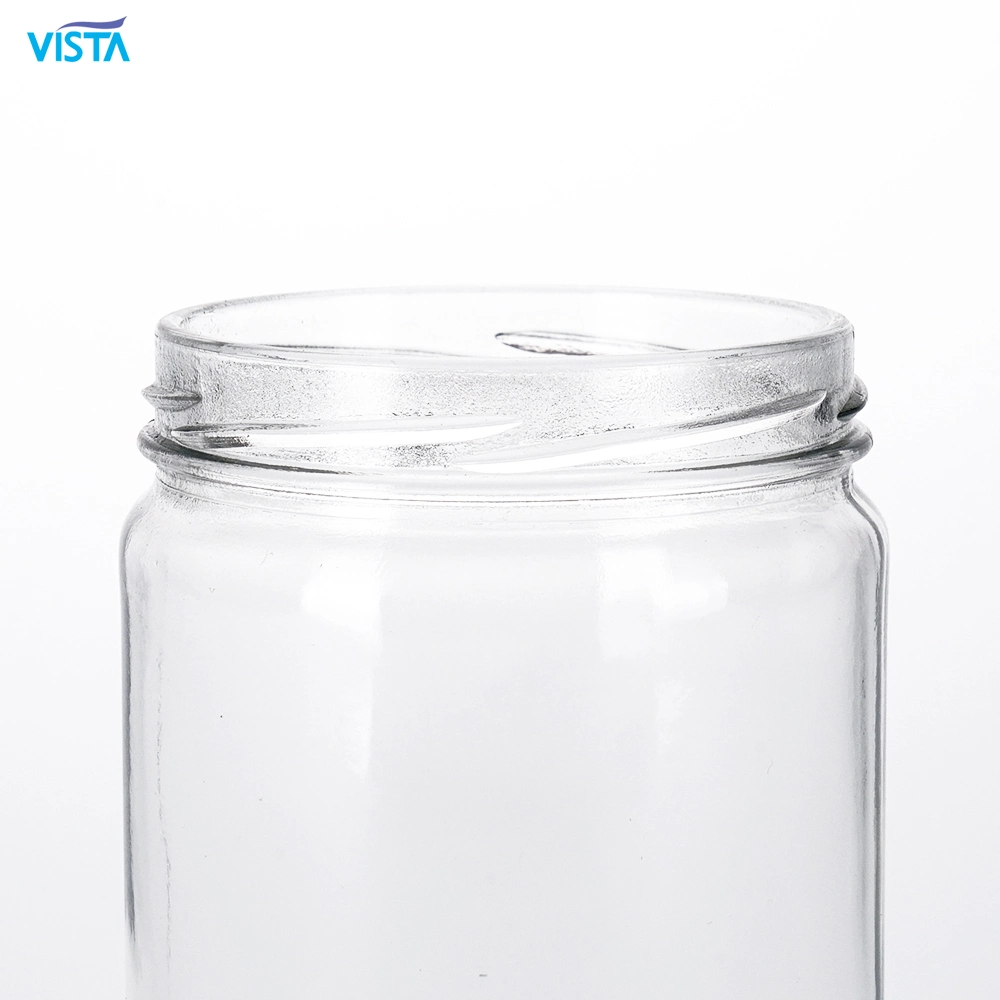 Caliente de venta personalizada de borosilicato transparente 580ml de almacenamiento de botellas de vidrio ++Tapa Tornillo Envases de Vidrio de alimentos