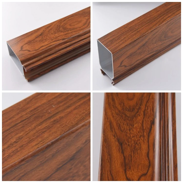 Powder Coating Wooden Color Aluminium Extrusion Profile Popular Hot Sale Aluminum Extrusion