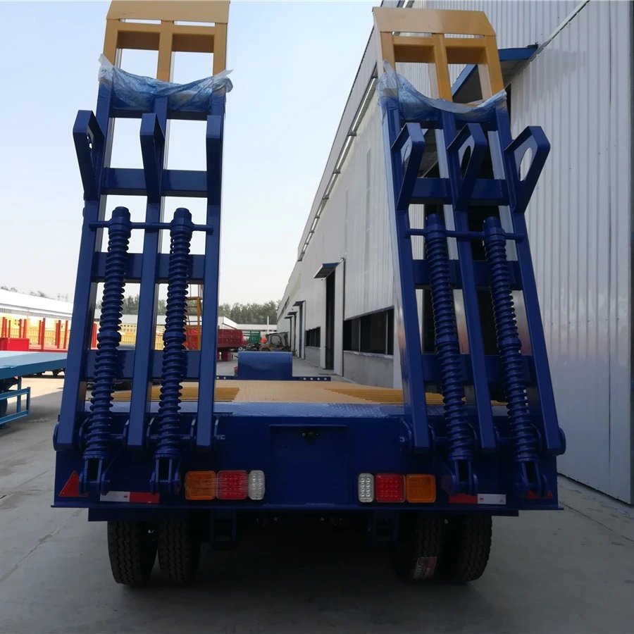 Best Use of Material 60 Tons 3 Axle Low Bed Semi Trailer Low Height Bed Trailer Low Bed Trailers for Sale