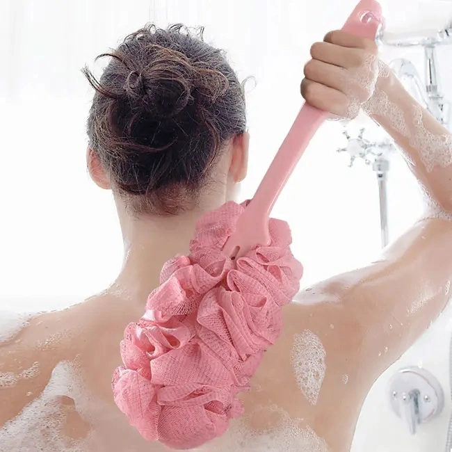 Bain à la vente chaude loofahs corps doux mesh éponge colorée bain Éponge