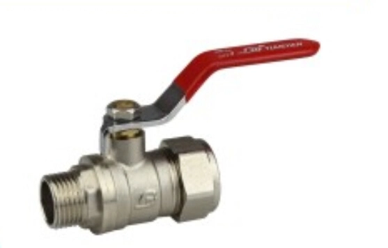 Full Flow Aperture Threaded Brass Male Ball Valve Copper Te-24