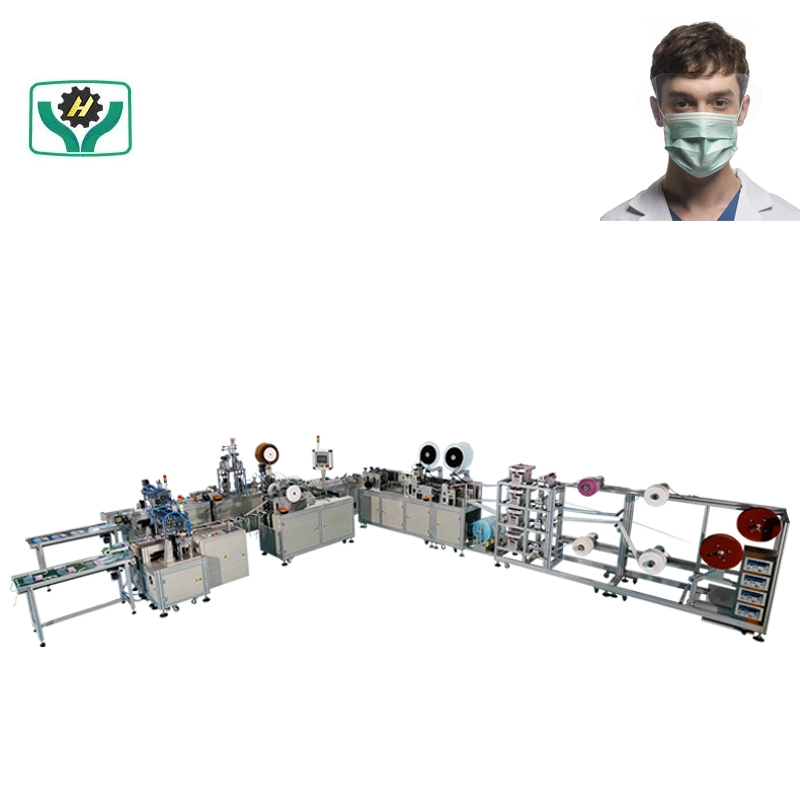 Easy Operate Automatic Sj Personal Protective Equipment Protection Medical Mask Face Shield 3 Ply Disposable Surgical Face Mask with Shield Production Line