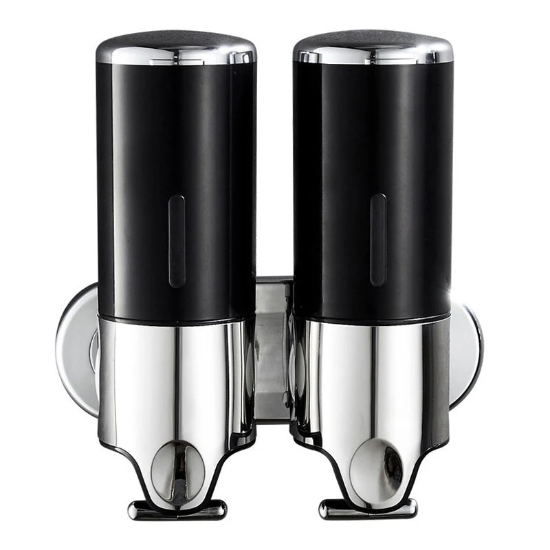 Hotel Bathroom Washroom Stainless Steel Single Double Wall Mount Shower Pump Hand Shampoo Soap Dispensers