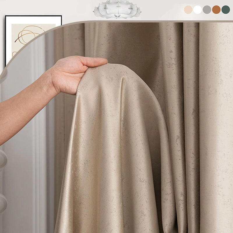 Ruili algodón empalme bloque de color sólido cortina acabado producto Al por mayor Keqiao cortina de tela Sala de estar de sombra completa