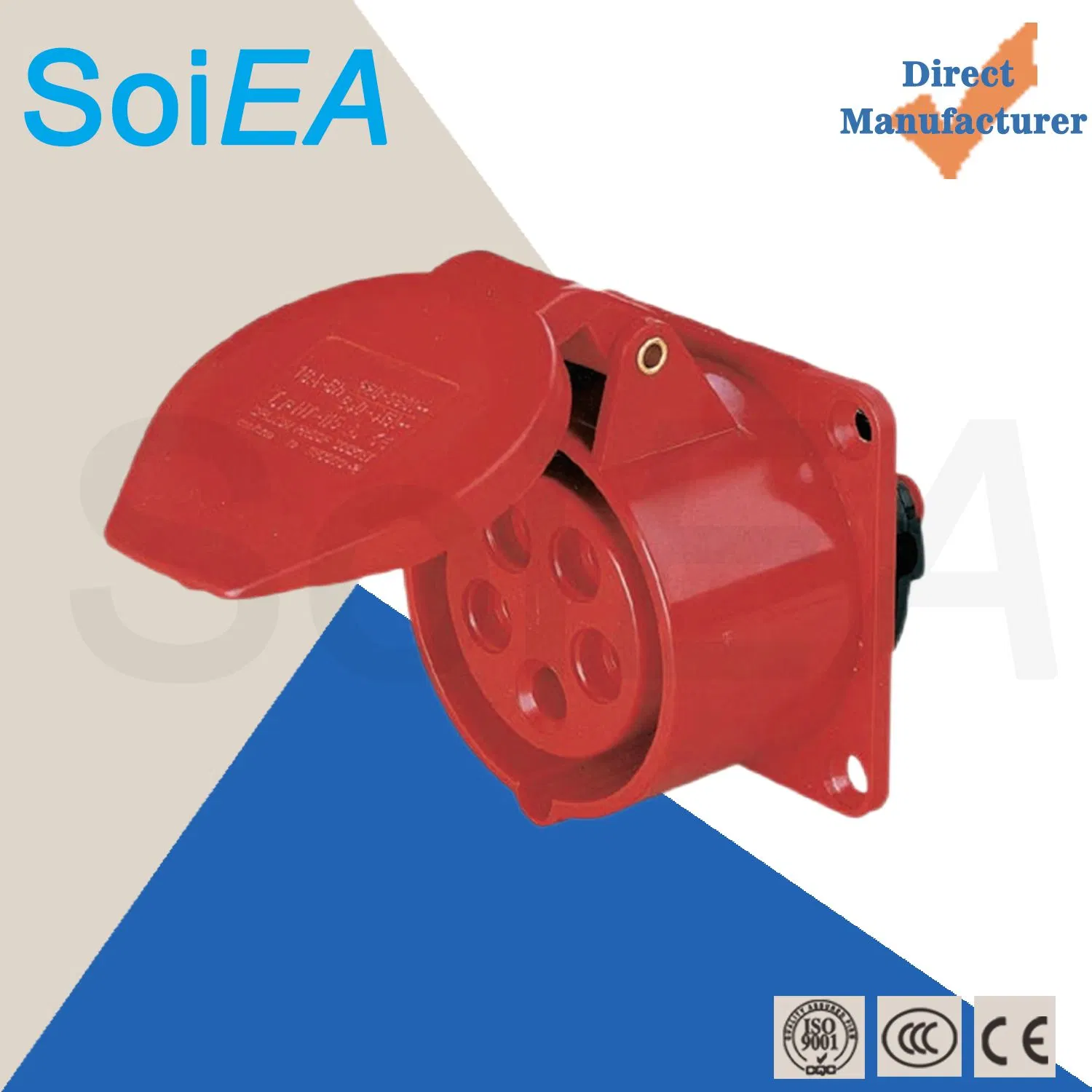 16A IP44 3p+N+E 5 Pin 220-380V Voltage Current Industrial Wall Mounted Sockets and Panel