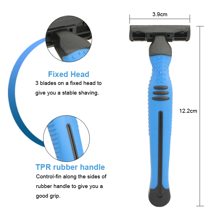 Afeitadora desechable de una vez para uso hotelero Triple Blade Afeitadora de afeitado para hombre