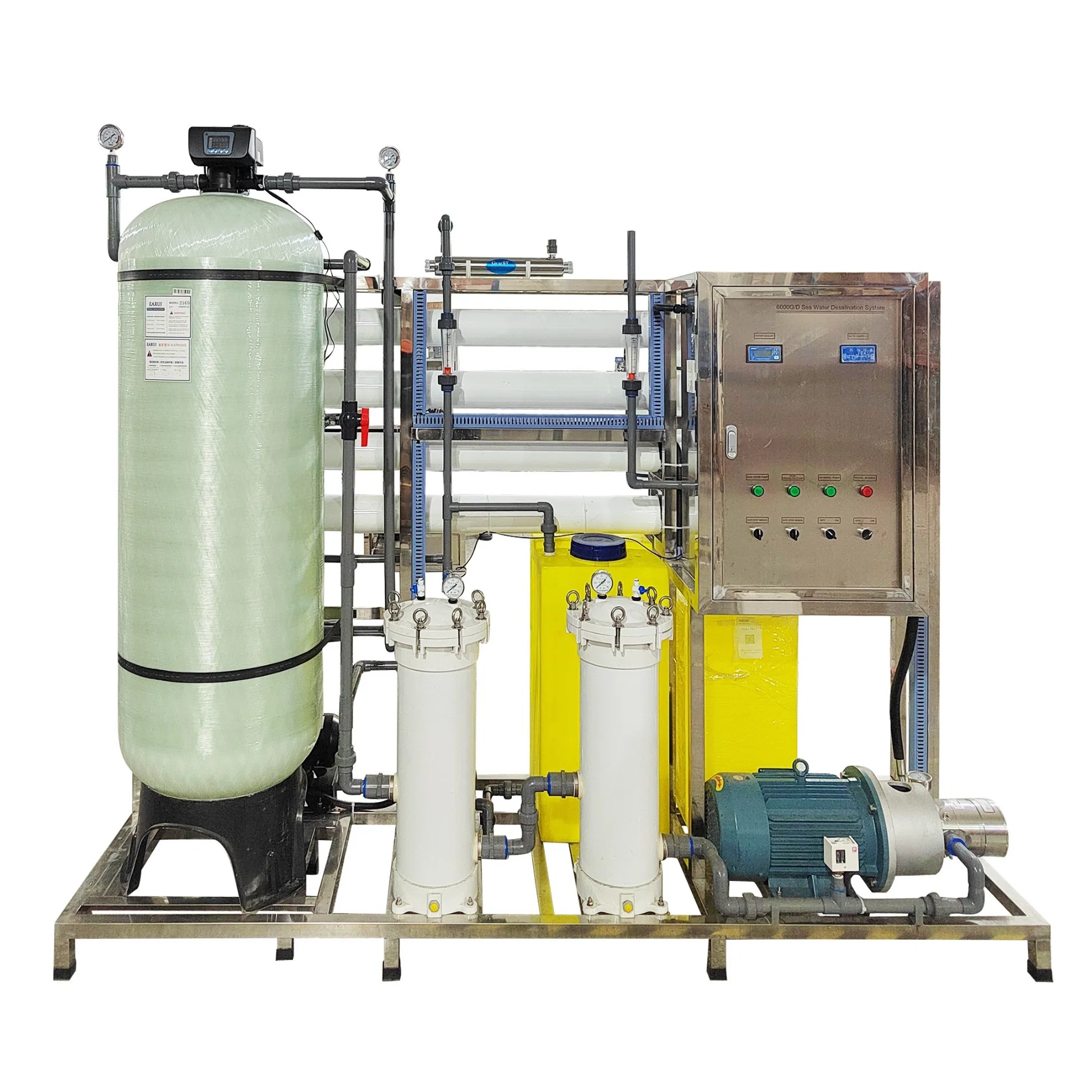High Salinity Desalination Sea Water Desalination Plant, Seawater Treatment Equipment for Steam Boiler on Boat Ship Yatch 1000lph