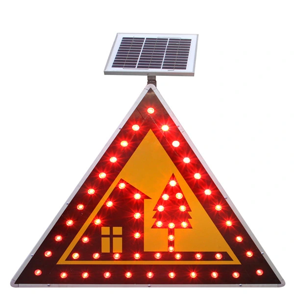 Señal de advertencia de tráfico solar señal de indicación de parada de emergencia en carretera