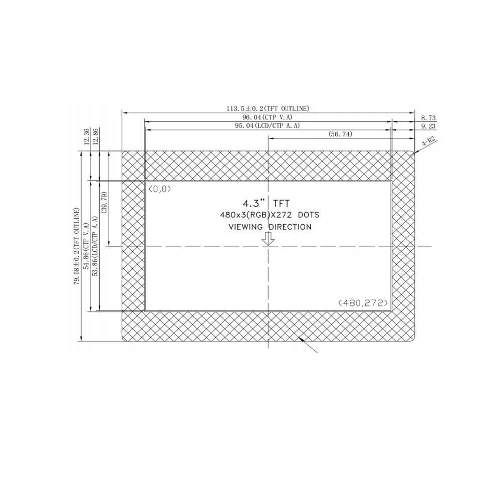 SSD1963 Driver IC 480*272 Pixels 4.3" LCD Module Display Screen with Capacitive Touch