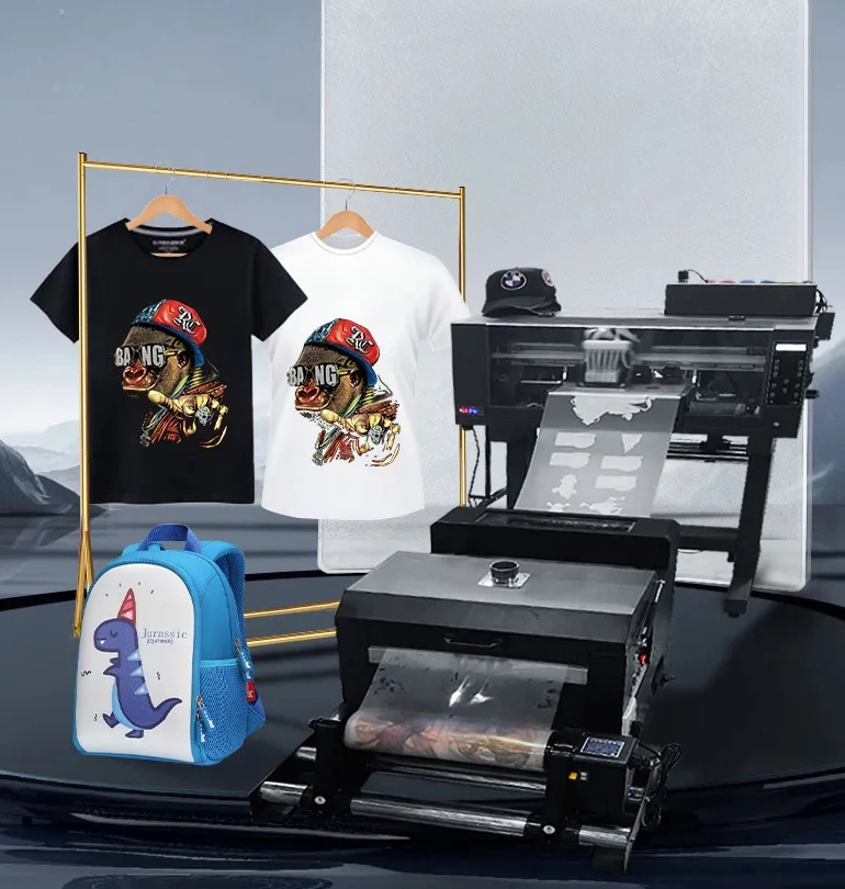 New T Shirt Roll to Roll Ab Film Printers for Sale 30cm Dtf Printer Clothing Printing Logo A3 Dtf Printer Printing Machine and Shaker Powder Machine