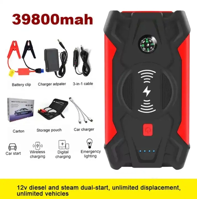 12V Car Jump Starter Portable Power Bank Starting Device Diesel Petrol Powered 20000mAh Power Charger for Car Battery Booster