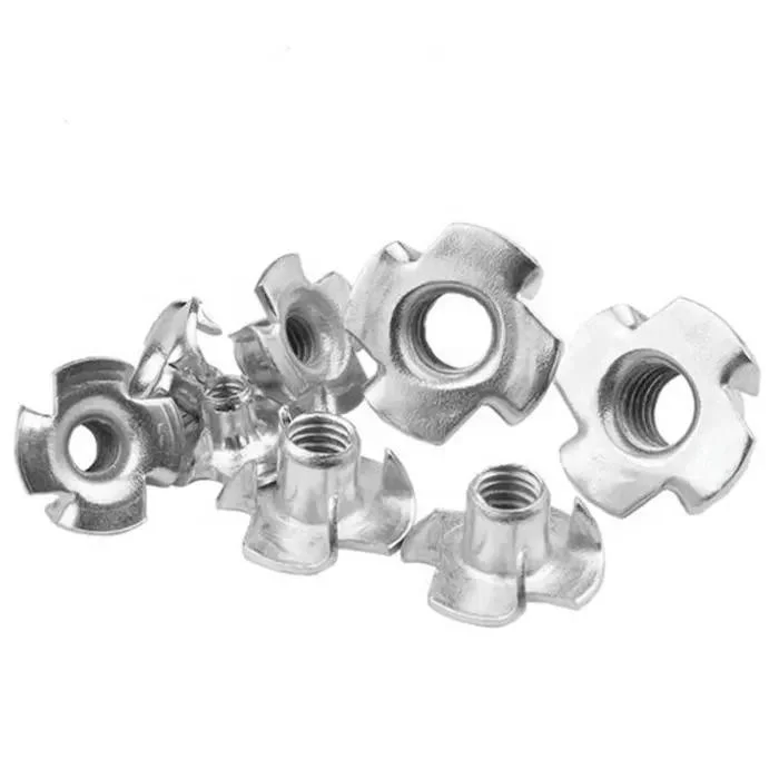 Custom Carbon Steel Zinc Plated T Nut Stainless Steel Four Jaw T Nut