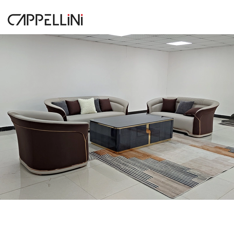 High-End Moderne Villa Modular Luxus Sofa Custom Sektionale Couch Wohnzimmer Möbel Aus Echtem Leder Sofa Set