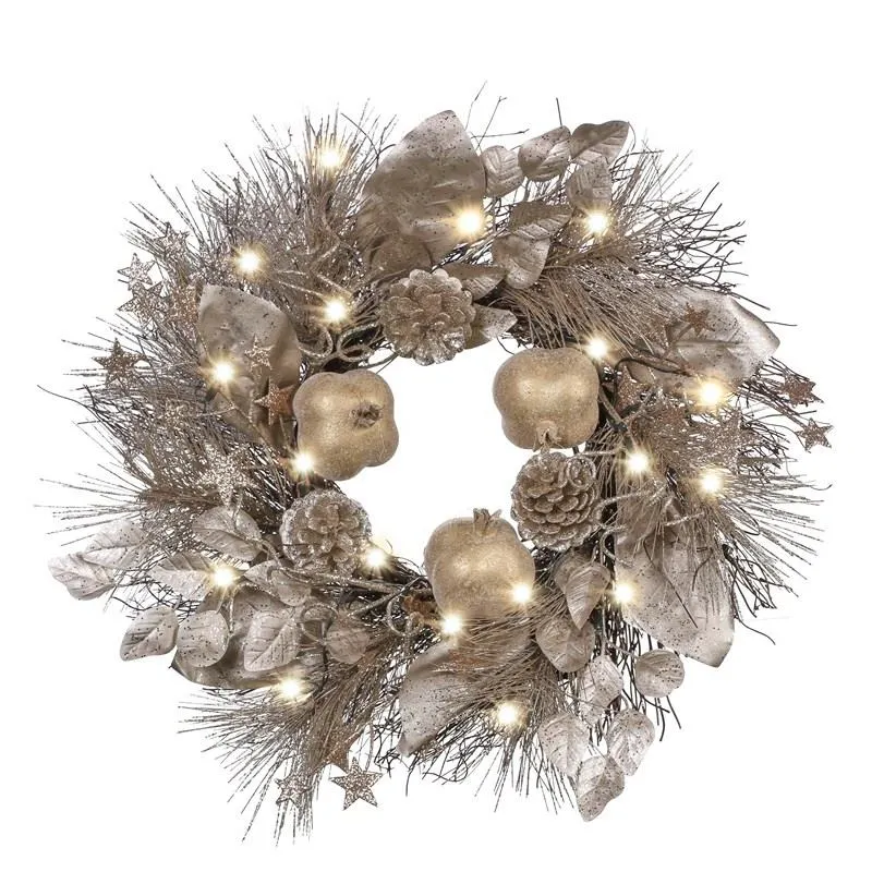 Christmas Tree Decor Cabinet Decoration Artificial Large Christmas Ball Wreath with Lights