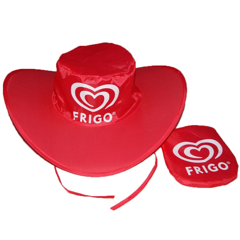 Custom Polyester Foldable Cowboy Hat and Foldable Cap with National Flag Design Polyester Hat