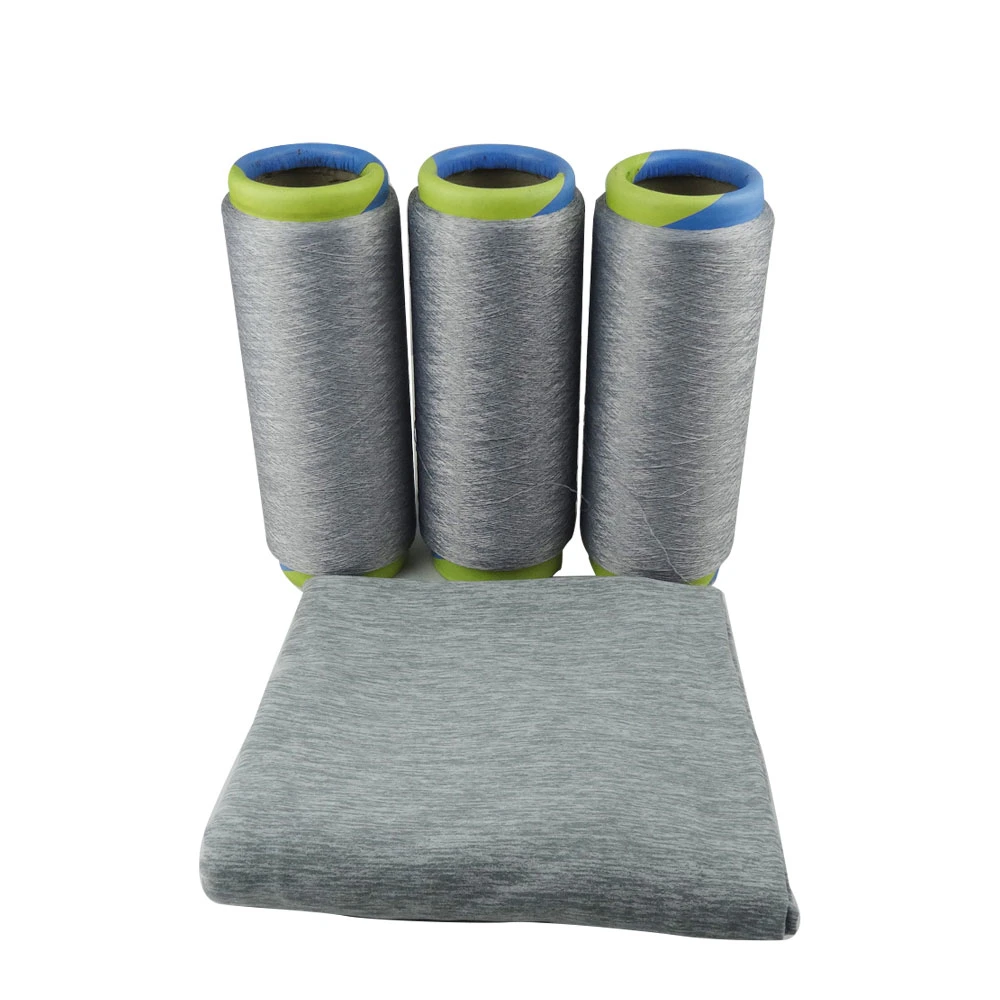 80d Polyester Nylon Mixed DTY Heather Gray Melange Yarn for Seamless