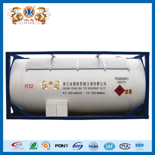 99.9% Purity Ice Loong R32 Refrigerant in ISO Tank