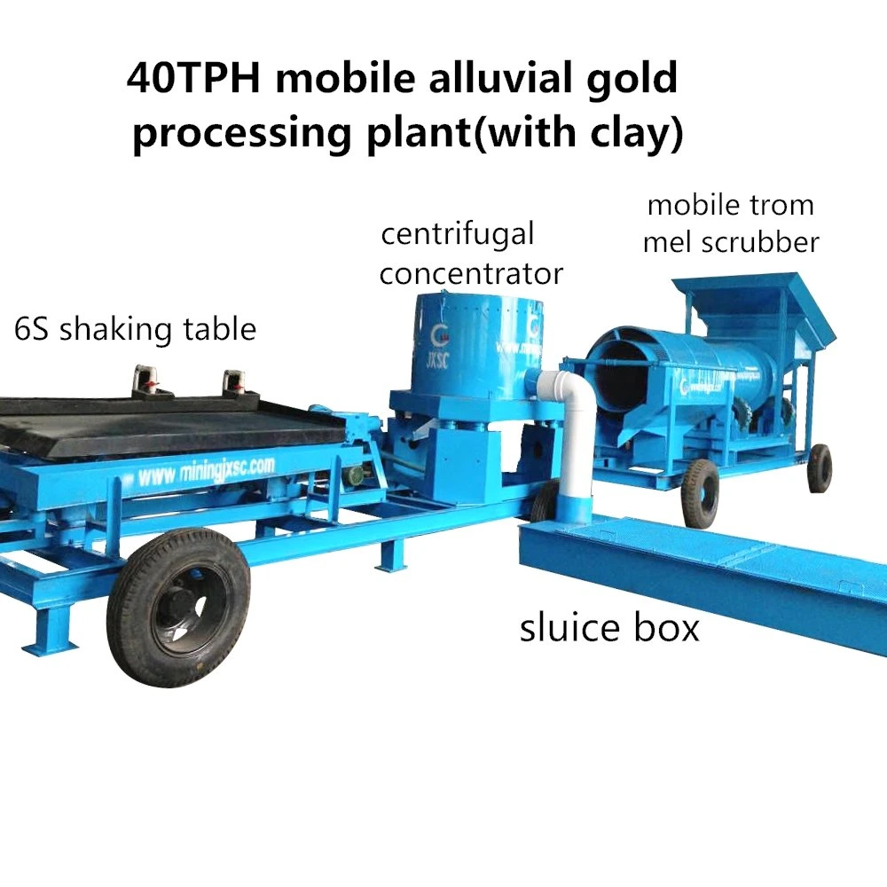 Alluvial River Sand Mine Separator Wash Mining Washing Processing Equipment for Placer Gold Ore Diamond Tin Zircon Iron Coltan Chrome Gravity Machine