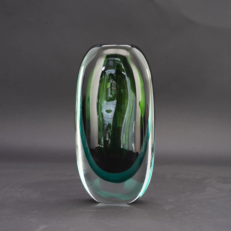 High quality/High cost performance  Decoration Wholesale/Supplier Home Decorative Modern Green Crystal Glass Vase