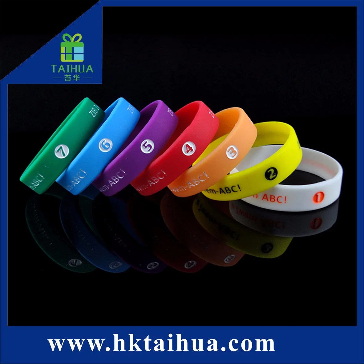 Fashion Customized Embossed Color Filled Silicone Wristband/Bracelet