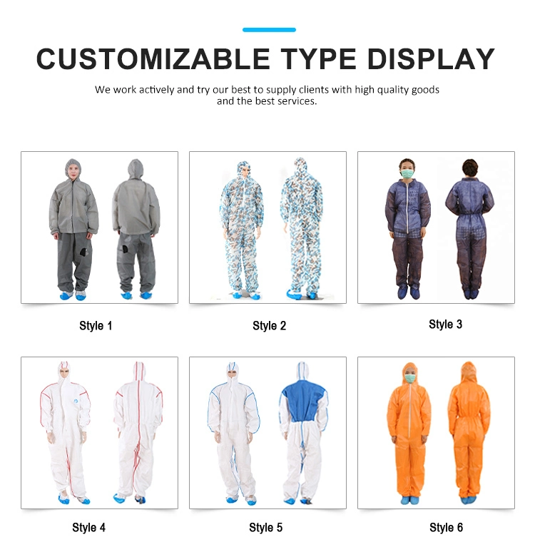 50PCS Per Carton Disposable M, L, XL, XXL, Xxxl, Xxxxl Wholesale/Supplier Medical Supply Suit