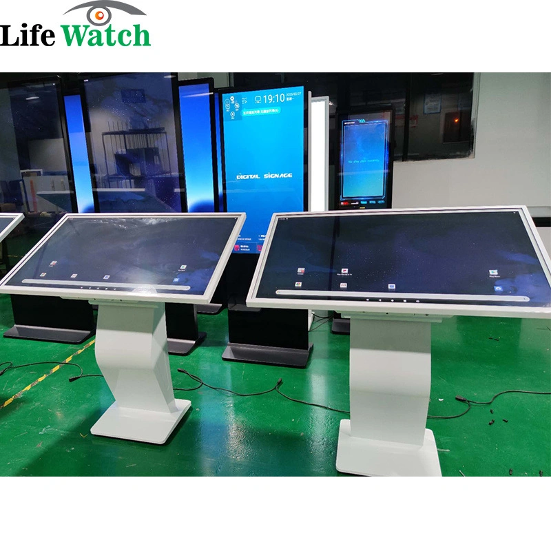 Life Watch Selling 65-Inch White Color K Type Touch Interactive LCD Kiosk Display Screen