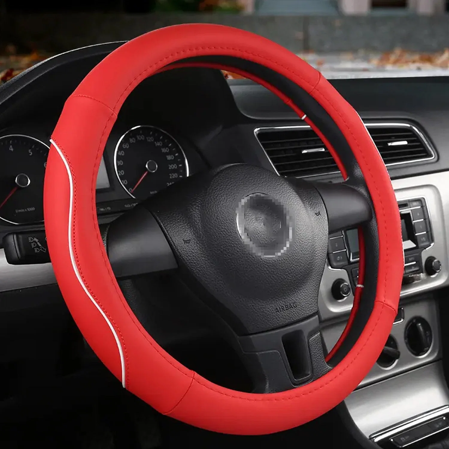 Different Colors Universal Leather Car Steering Wheel Cover